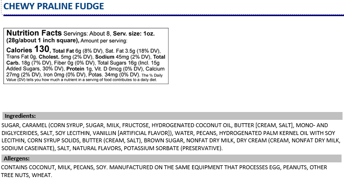 Chewy Praline Fudge Bar