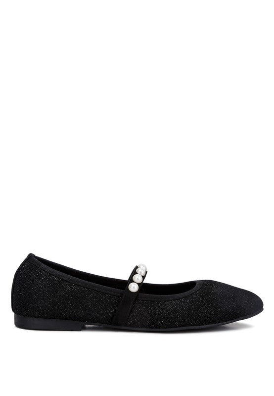 Sassie Pearl Embellished Ballerina Flats