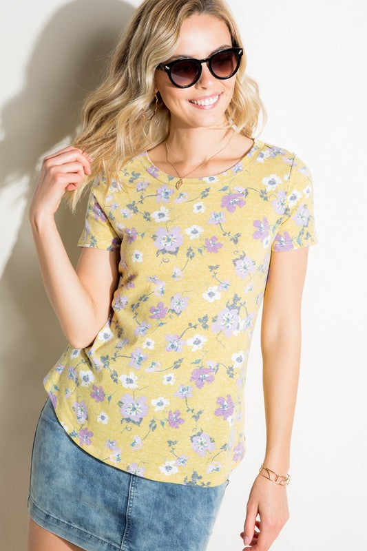 FLORAL PRINT TRIBLEND TOP
