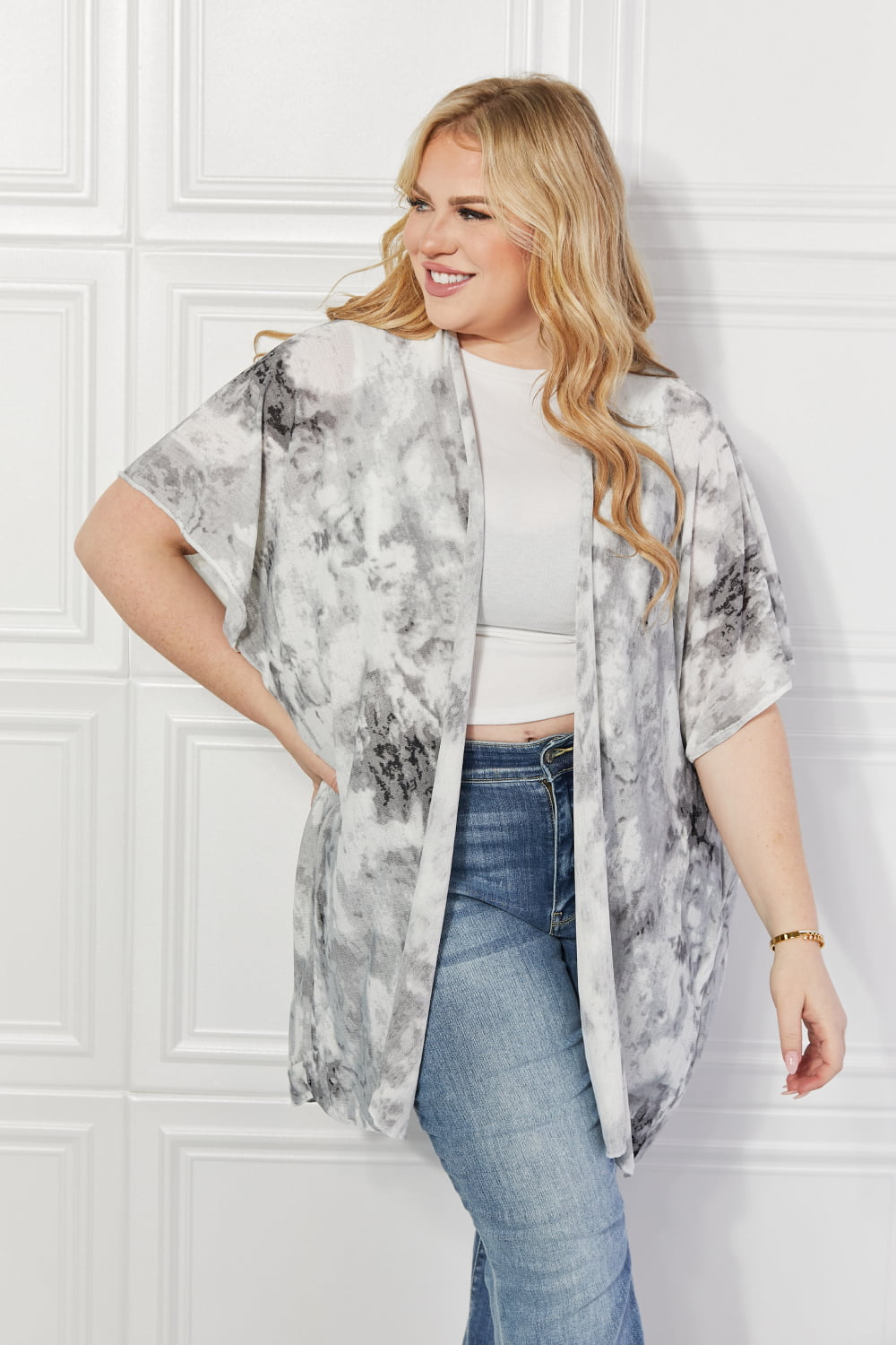 Justin Taylor Tie Dye Beach Cover Up Kimono