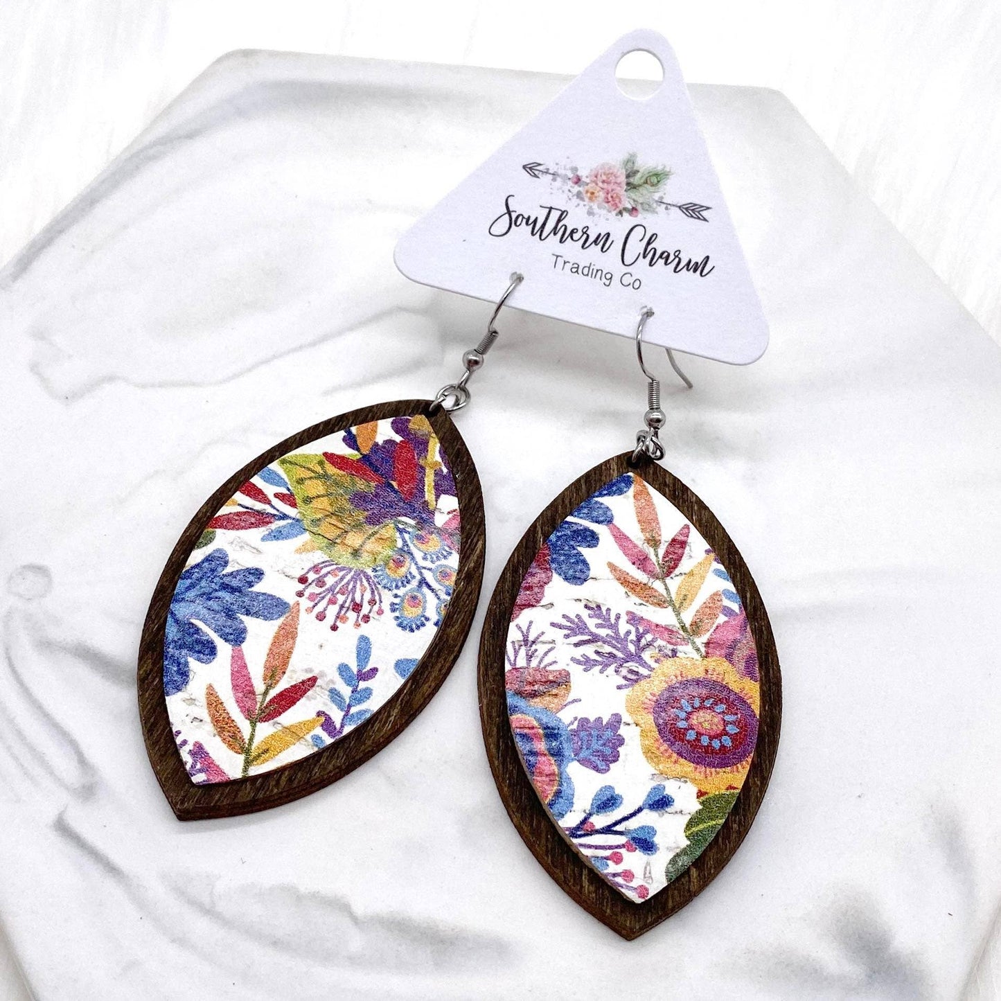 2.5" Autumn Bouquet Walnut Inset Leafs (cork & wood)