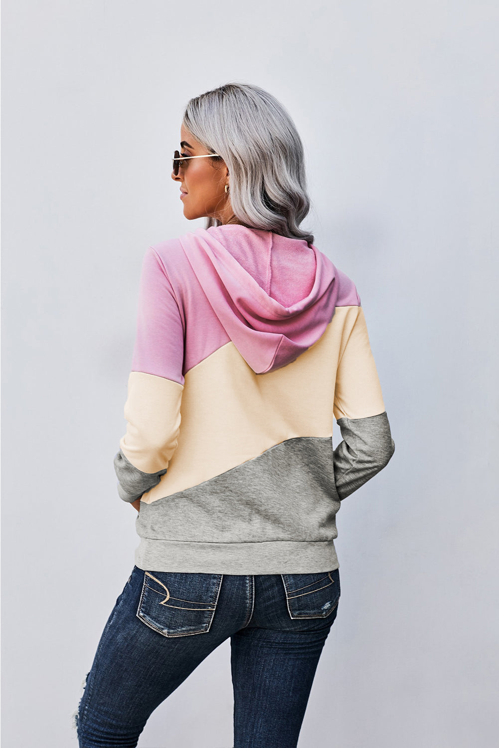 Colorblock Pocketed Hoodie