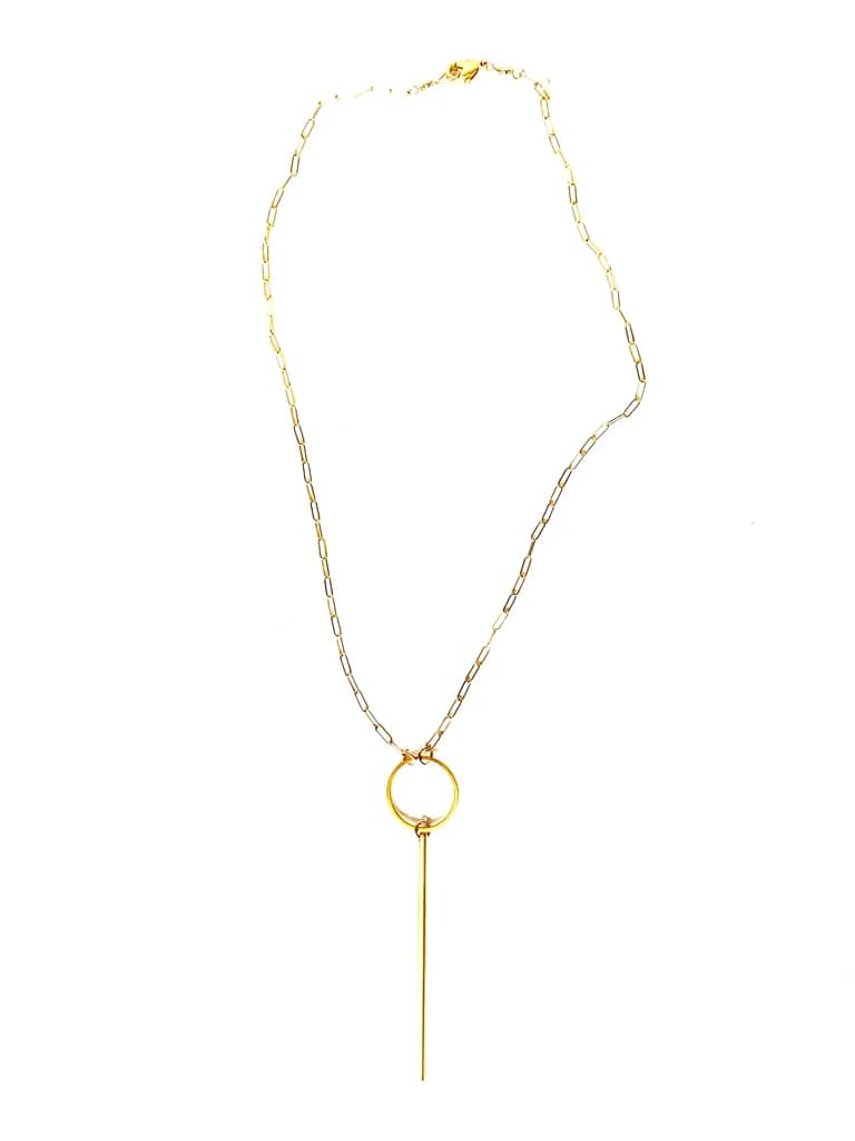 Circle Bar Drop Necklace