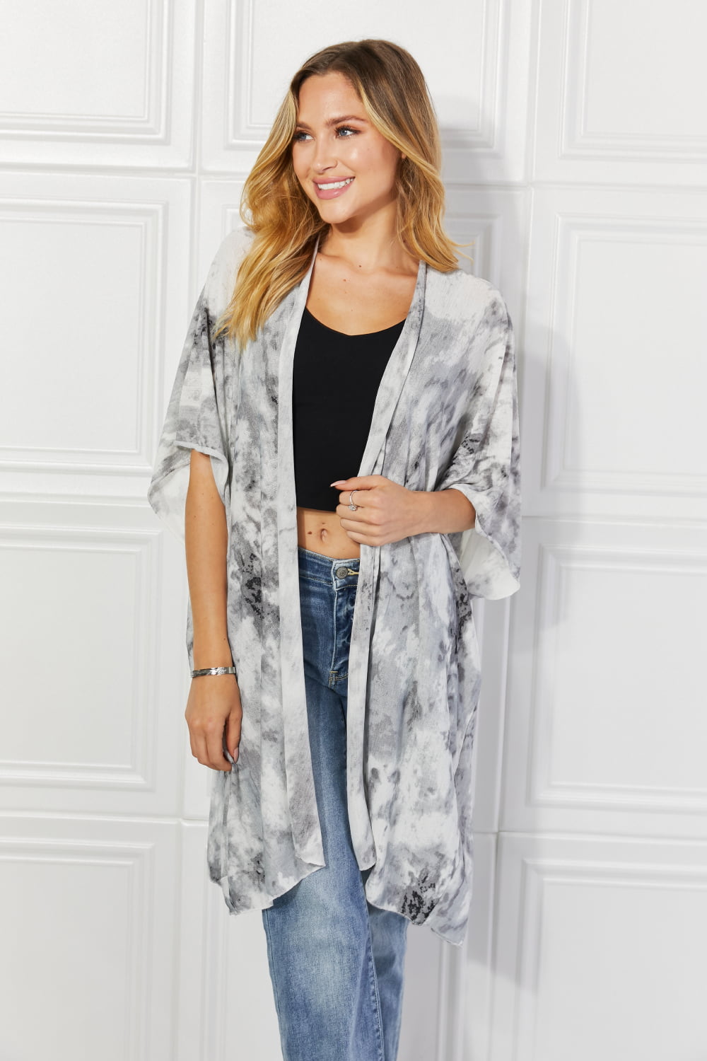 Justin Taylor Tie Dye Beach Cover Up Kimono