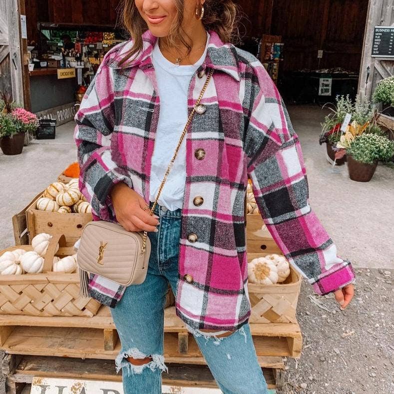Long Sleeve Flannel Plaid Button Down Shirts