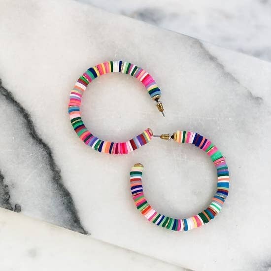 Beaded Hoop Earrings