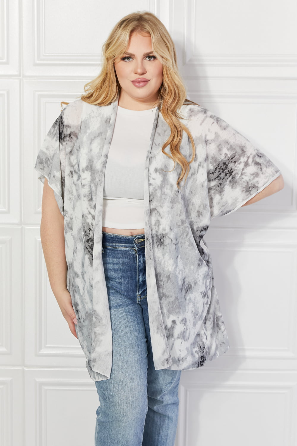 Justin Taylor Tie Dye Beach Cover Up Kimono