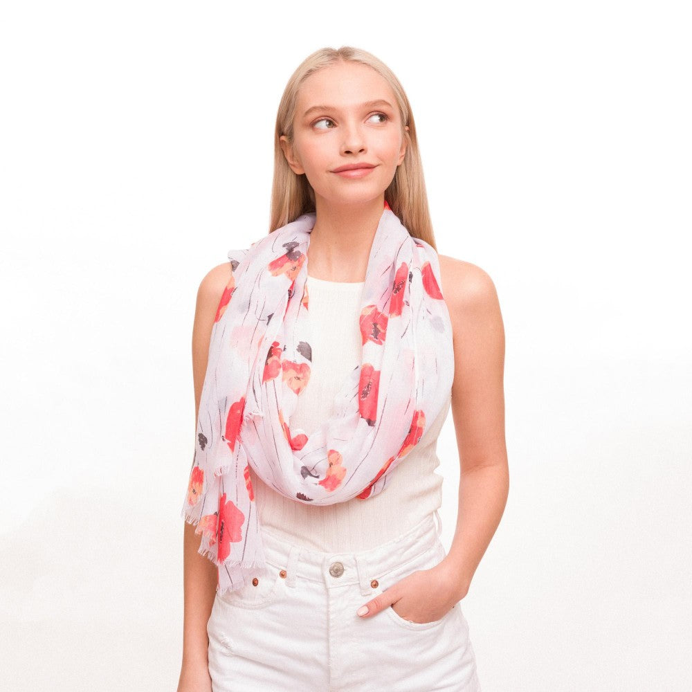 Lightweight Sheer Floral Print Scar