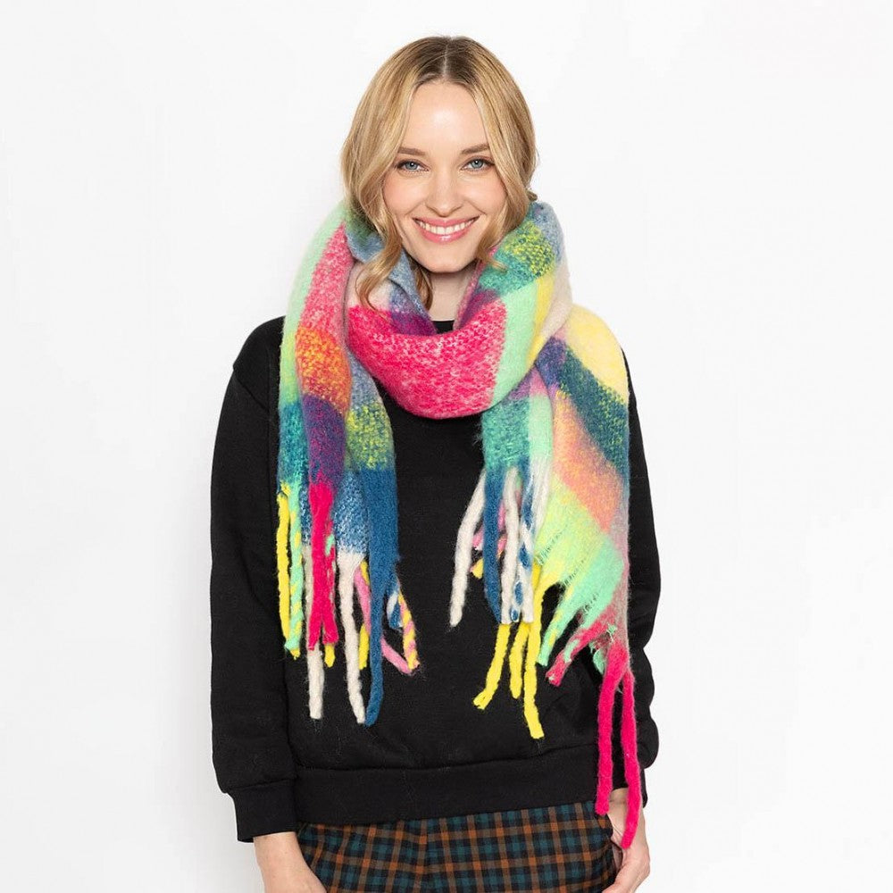 Knit Plaid Scarf