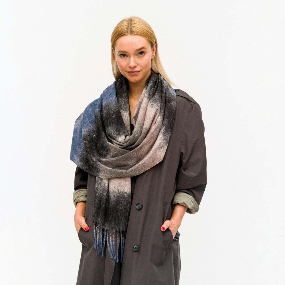 Ombre Striped Knit Scarf