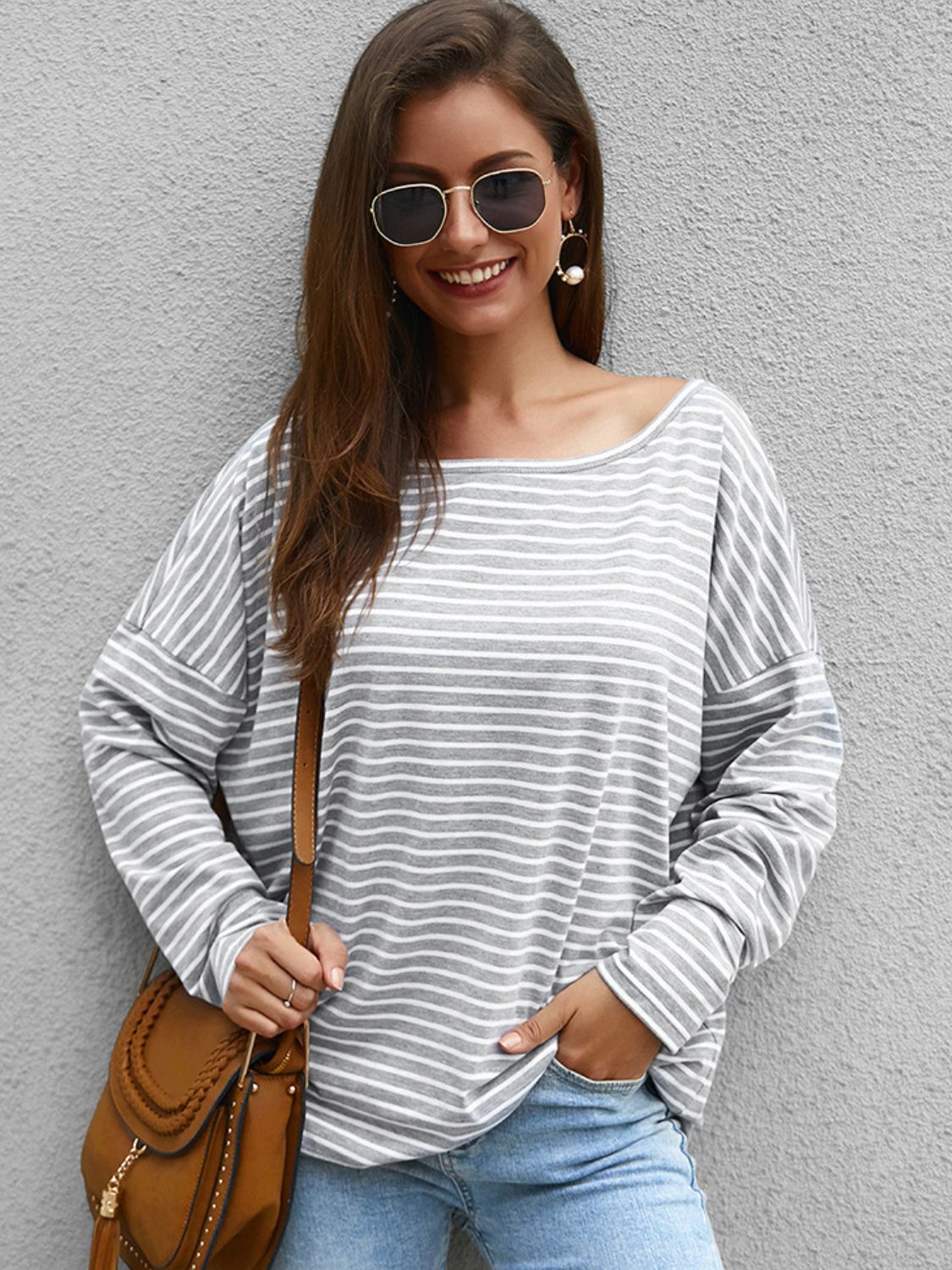 Striped Bat Sleeve Top