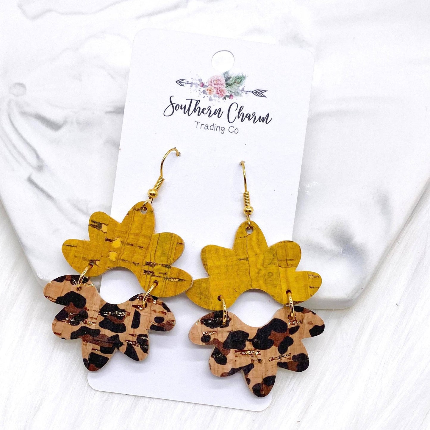 2.5" Mustard & Metallic Leopard Blossoms