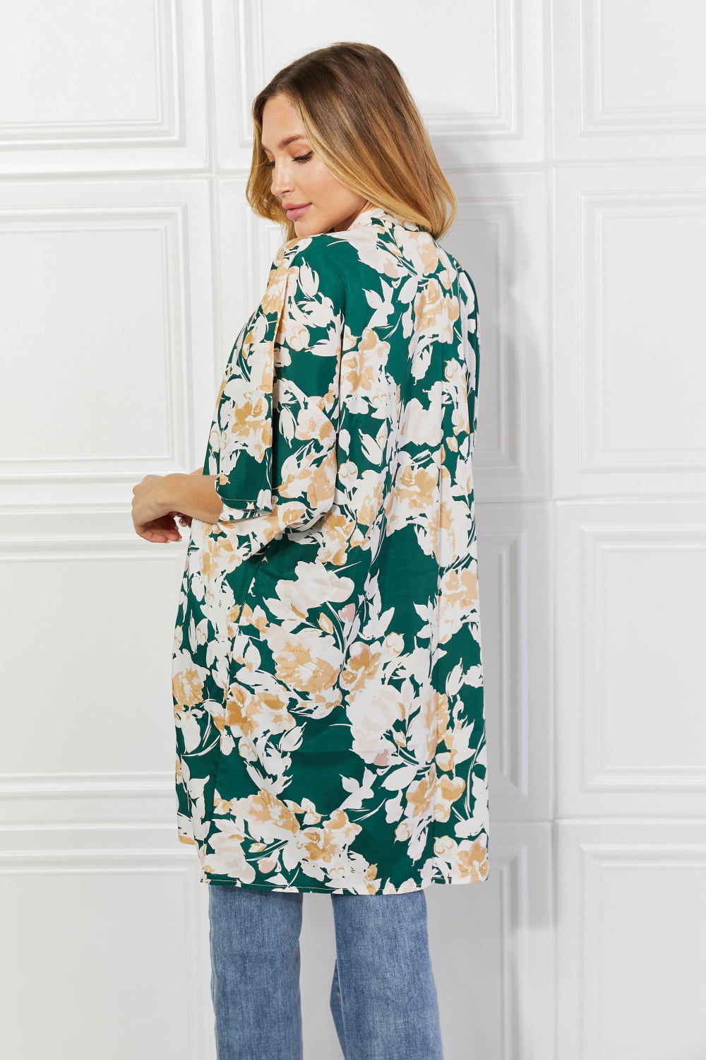Justin Taylor Time To Grow Floral Kimono in Green
