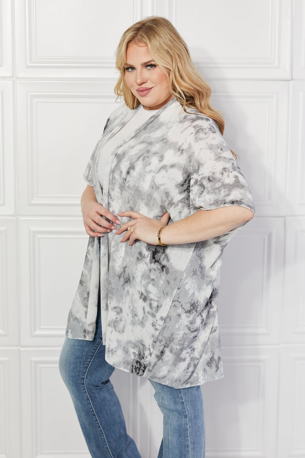 Justin Taylor Tie Dye Beach Cover Up Kimono
