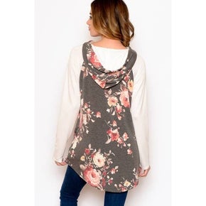 French Terry Floral Hoodie