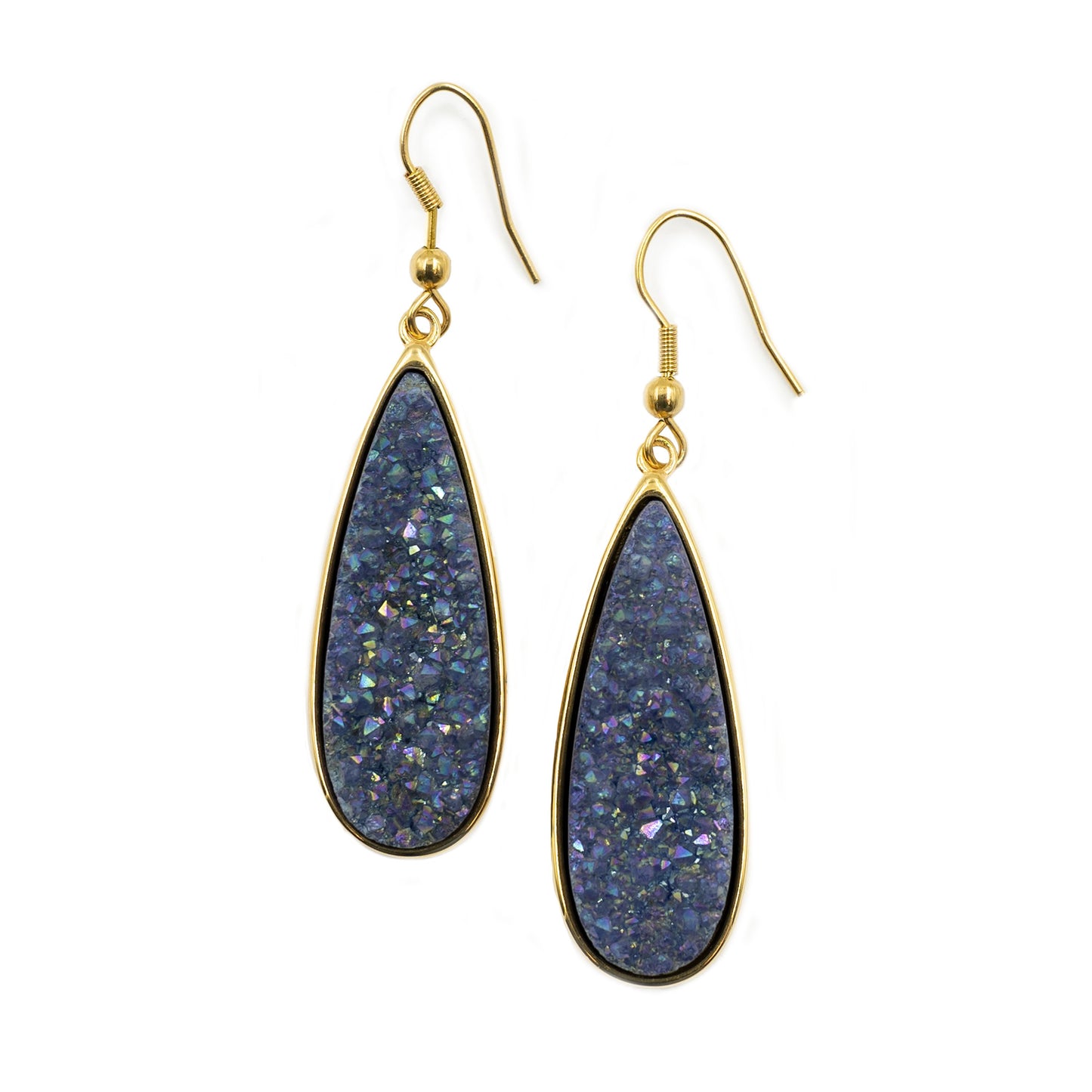 Denim Quartz Drop Earrings