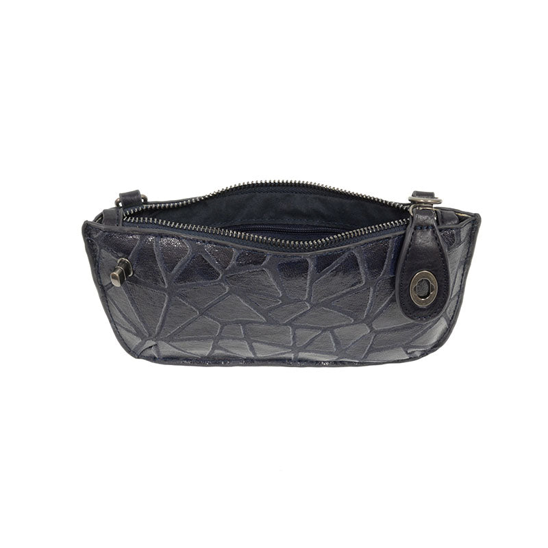 Navy Geo Crossbody Wristlet Clutch