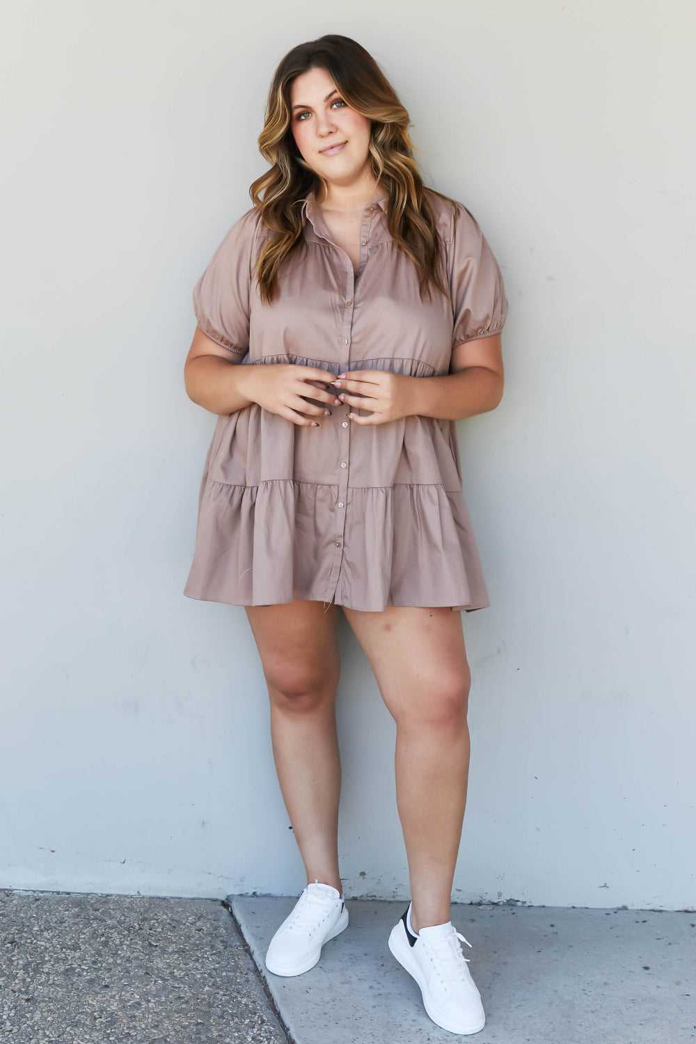 Zenana Venice Vibes Full Size Tiered Shirt