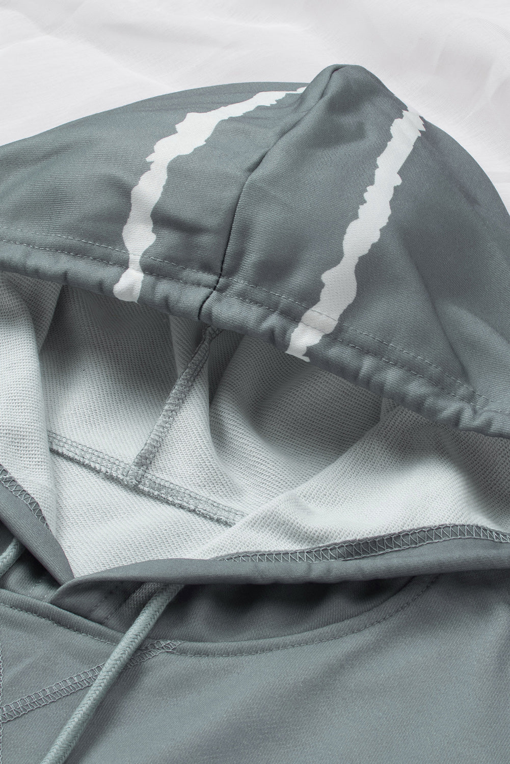 Plus Size Gradient Side Slit Drawstring Hoodie