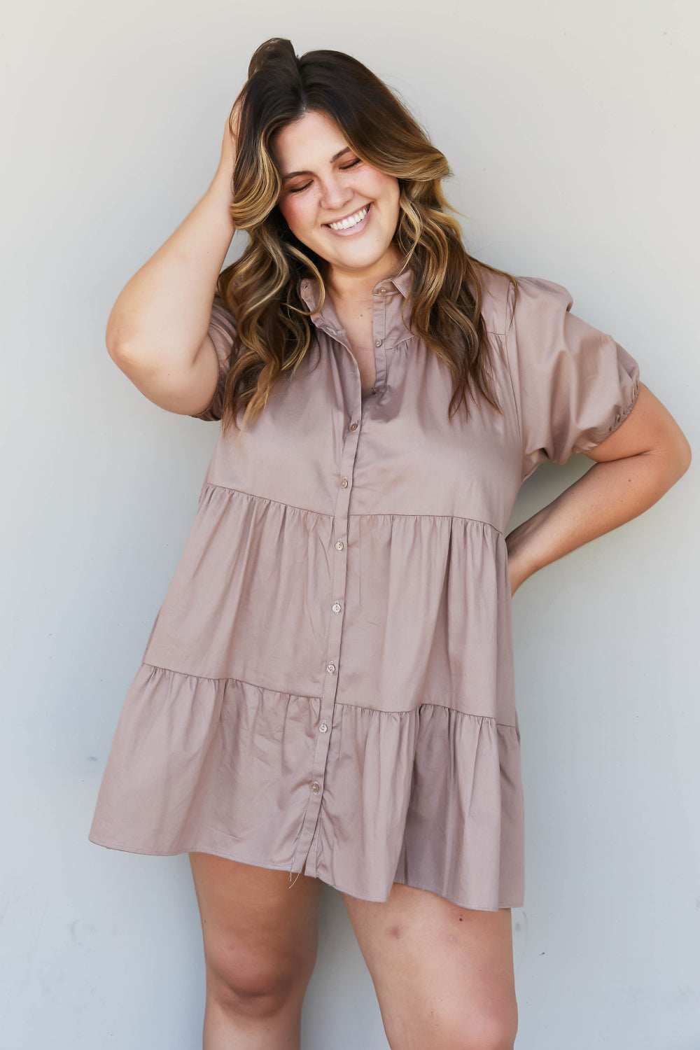 Zenana Venice Vibes Full Size Tiered Shirt