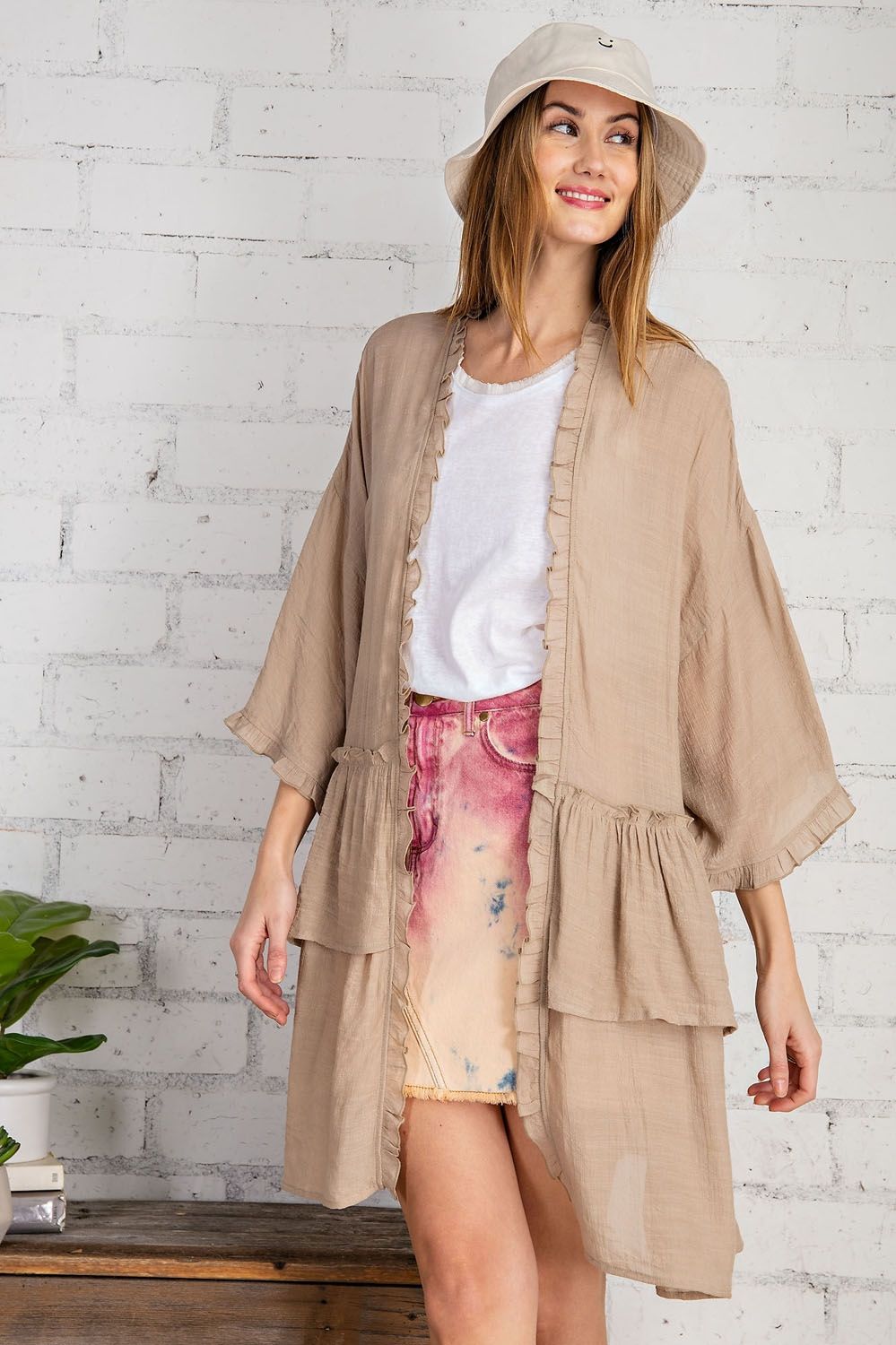 Ruffled LS Cardigan