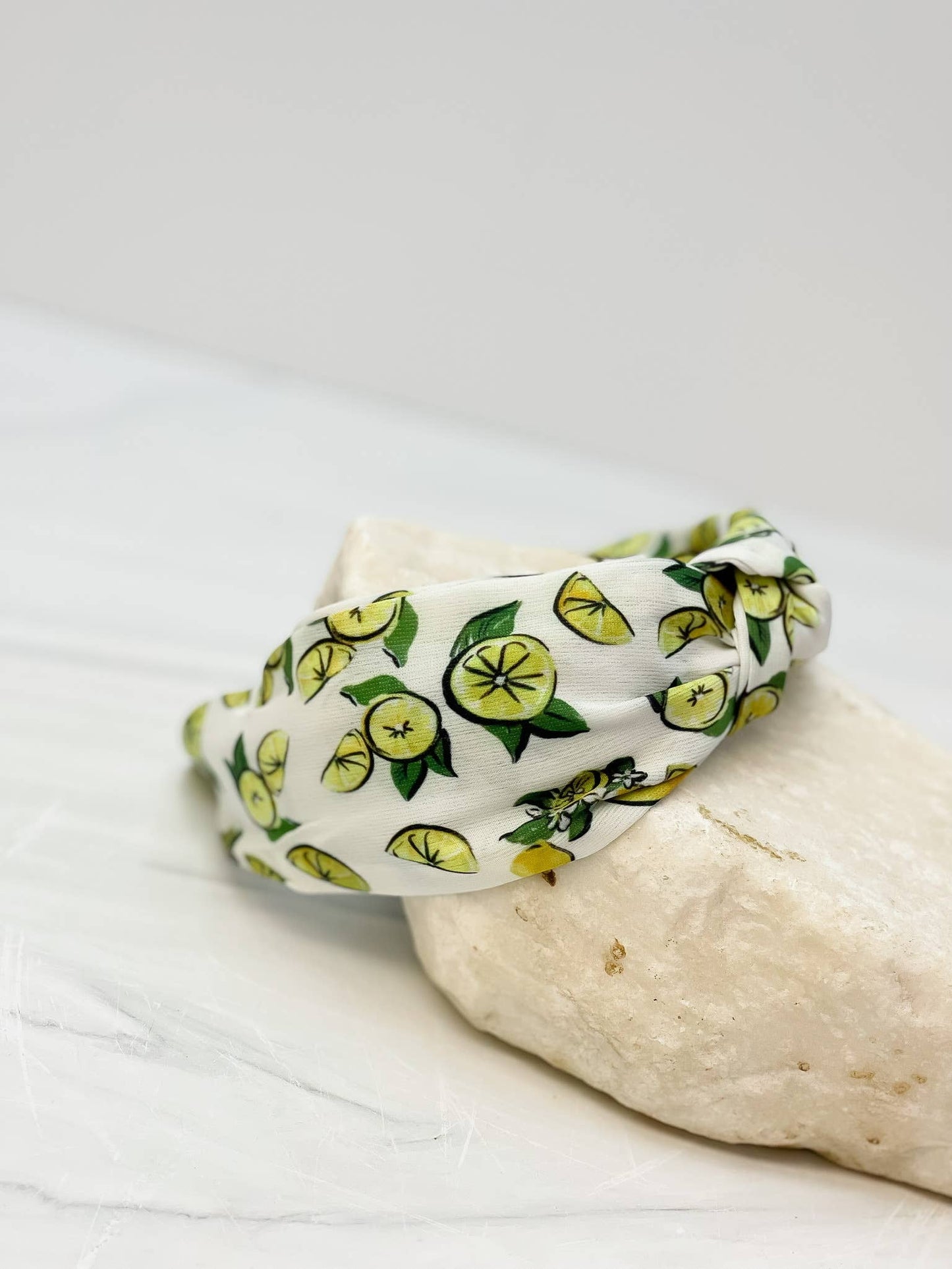 Lemon Printed Top Knot Headbands