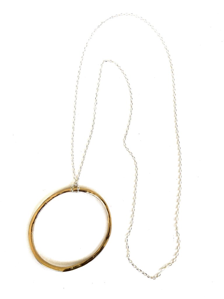 Silver Chain Circle Drop