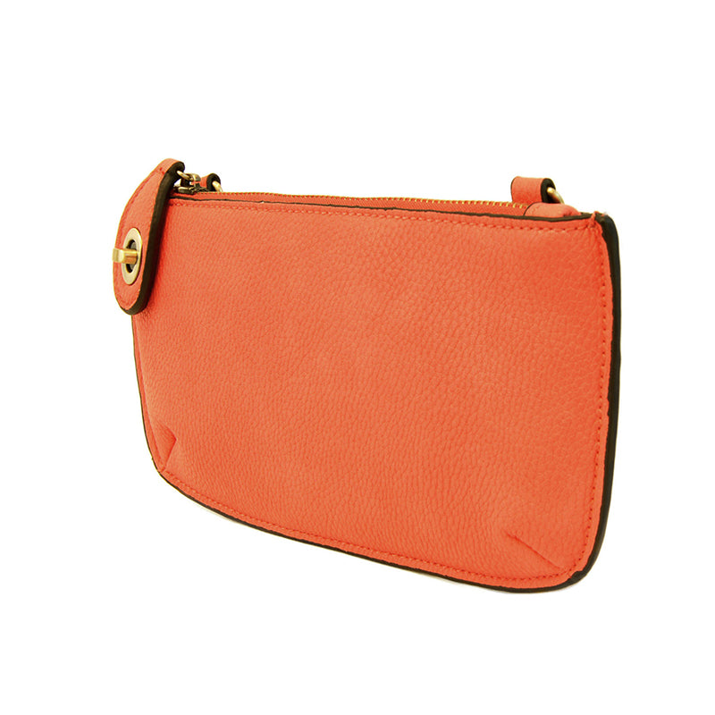 Orange Mini Crossbody Wristlet Clutch