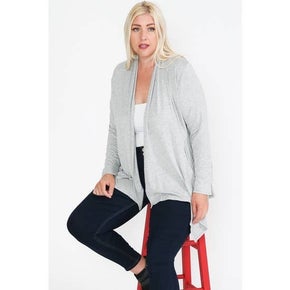 SHARK BITE LONG SLEEVE OPEN CARDIGAN