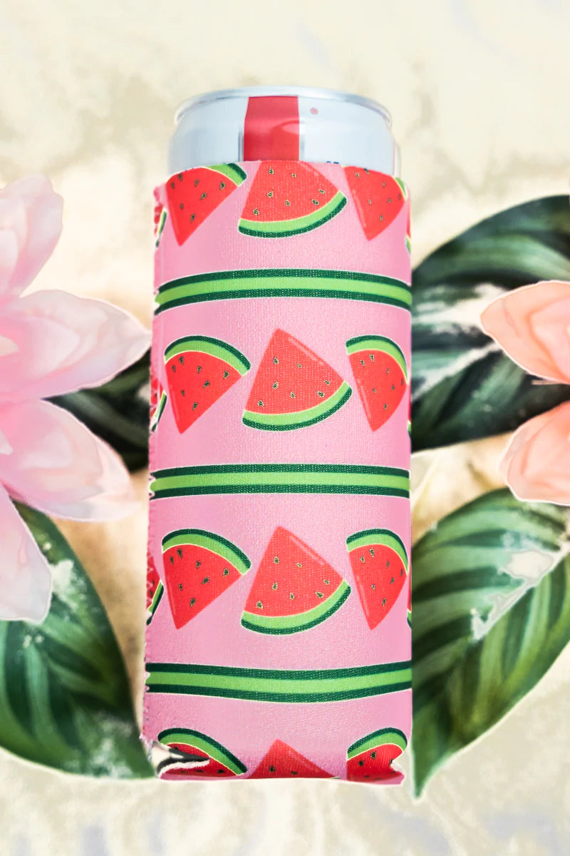 WATERMELON STRIPE SLIM CAN DRINK SLEEVE