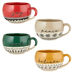 Stoneware Christmas Mugs - Choose from 4 Designs!