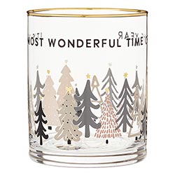 Gold Rimmed Rocks Glass - Most Wonderful Time