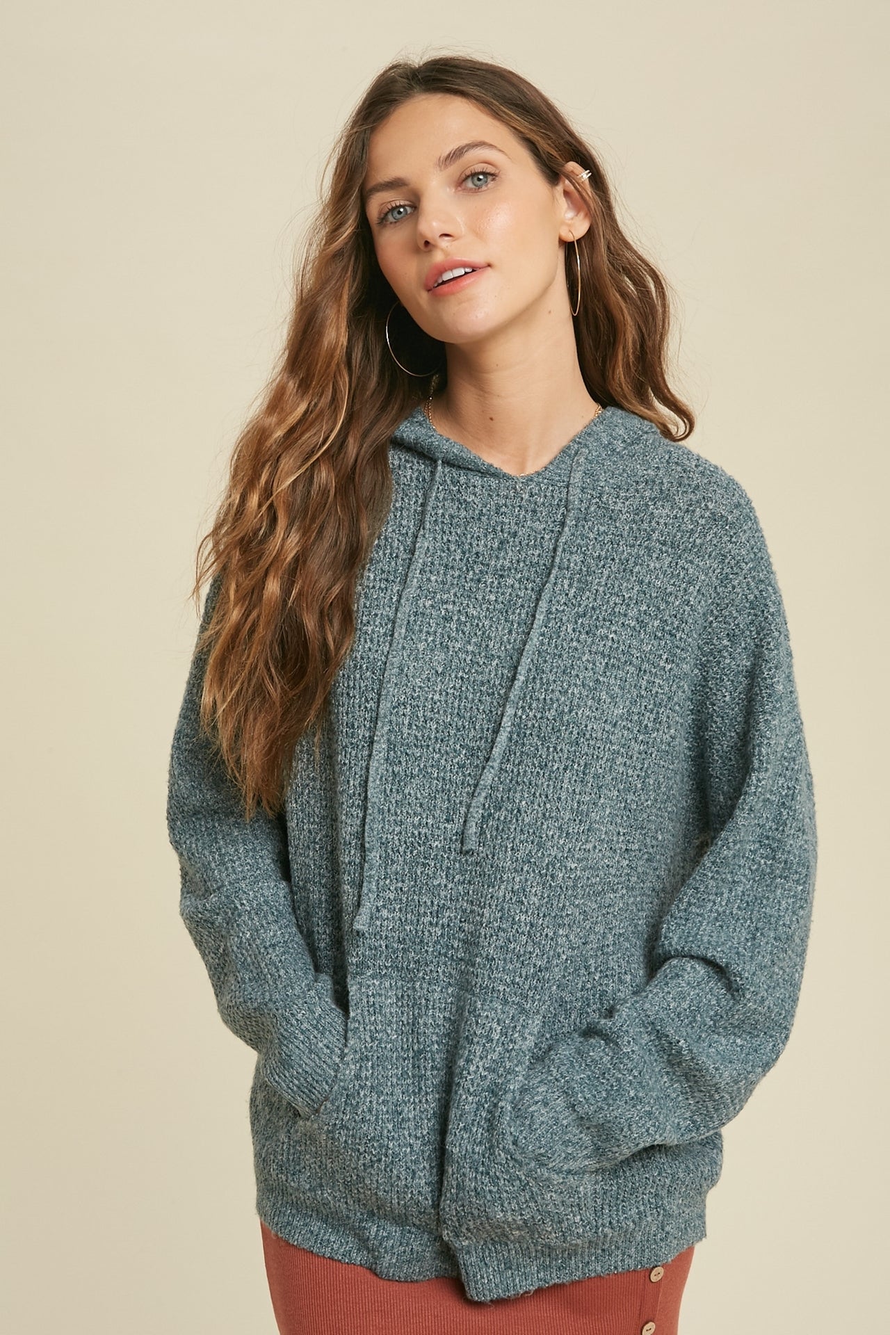 Soft Waffle Sweater Hoodie
