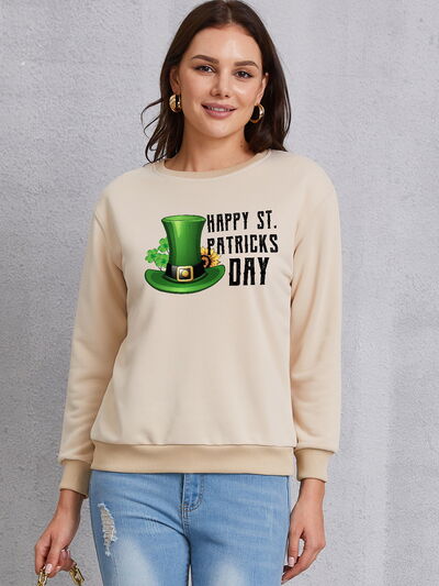 HAPPY ST. PATRICKS DAY Dropped Shoulder Sweatshirt