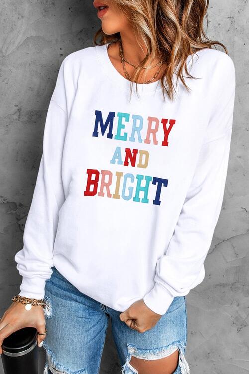 MERRY AND BRIGHT Graphic Sweatshirt