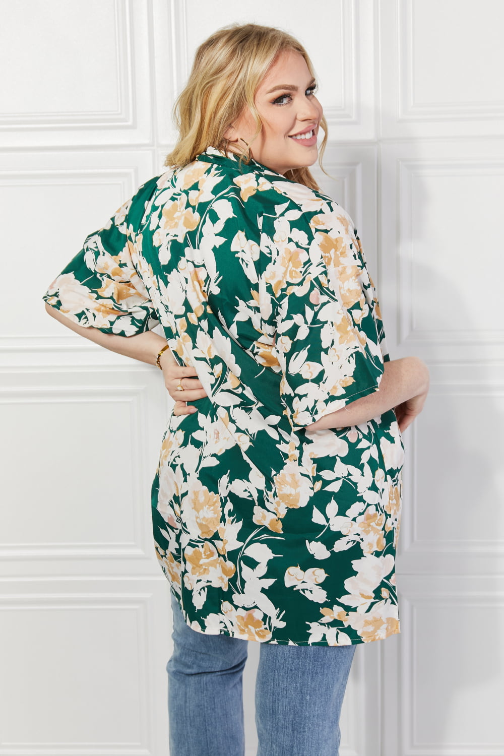 Justin Taylor Time To Grow Floral Kimono in Green