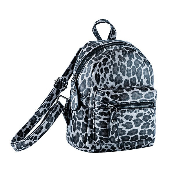 ON THE GO SMALL LEOPARD PRINT PU BACKPACK