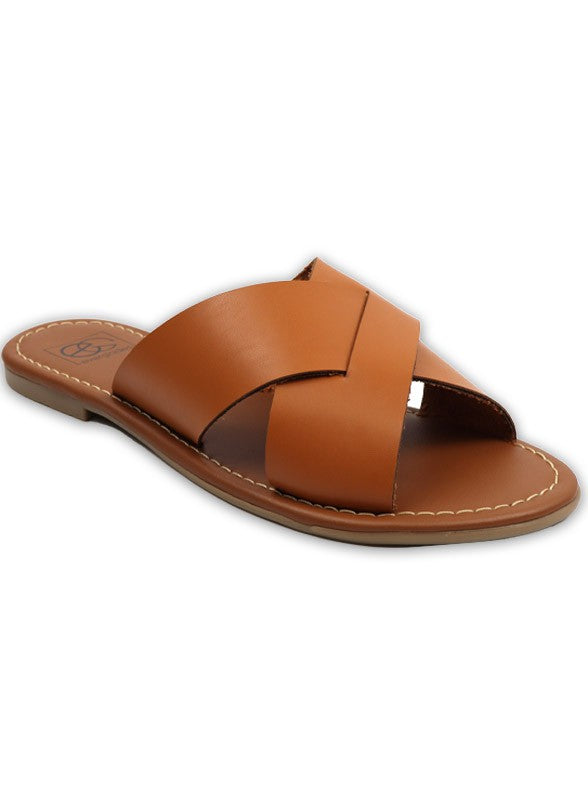 Cross band slide Sandal