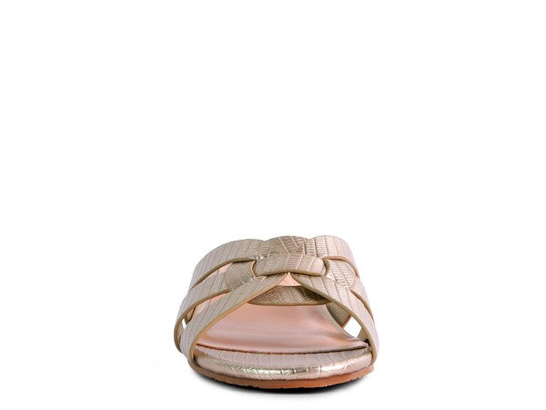 SONNET LOW HEEL SLIDE SANDALS