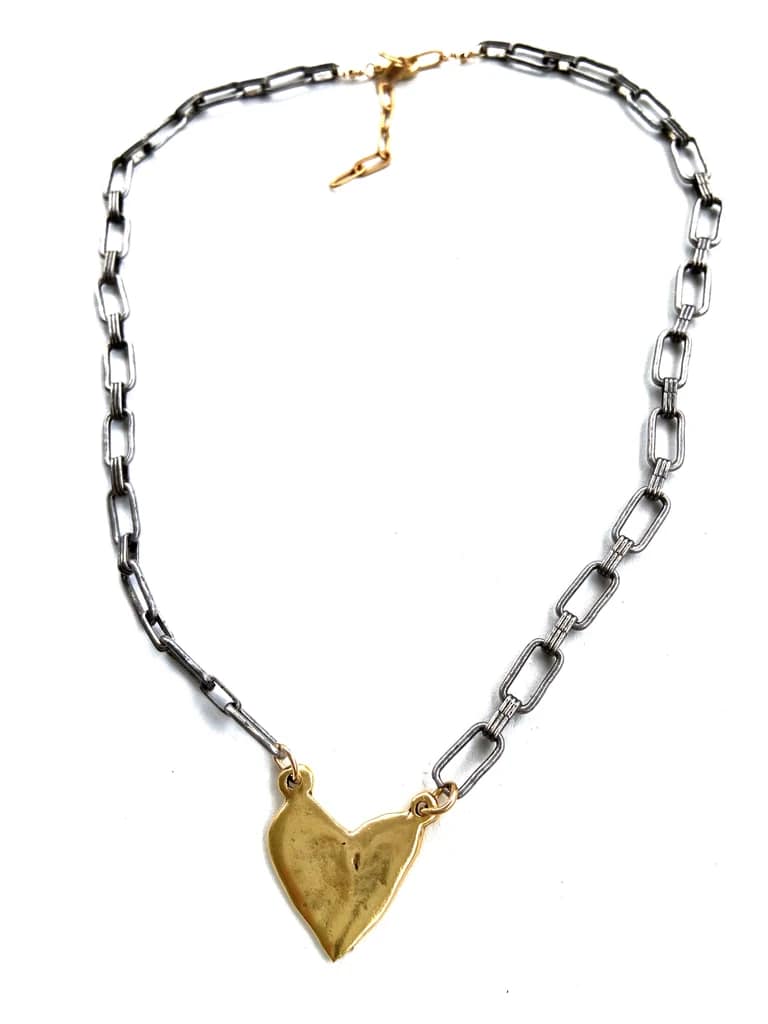 Mixed Metal Abstract Heart