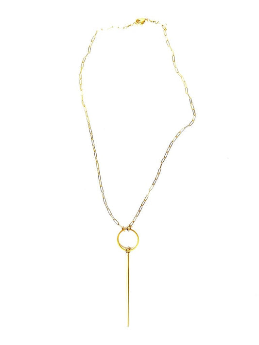 Circle Bar Drop Necklace