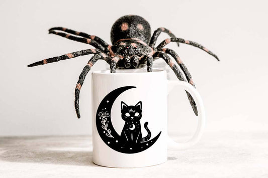 Cat On Moon-Halloween Mug