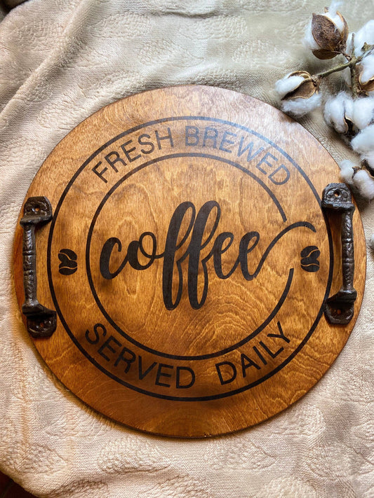 Wooden Coffee Bar Tray