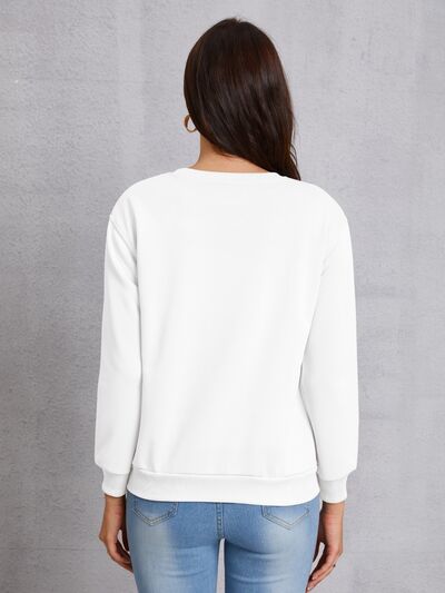 Lucky Clover Round Neck Dropped Shoulder Sweatshirt