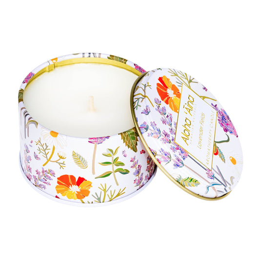 Lavender Fields Gold Tin Candle