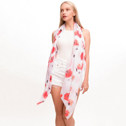 Lightweight Sheer Floral Print Scar