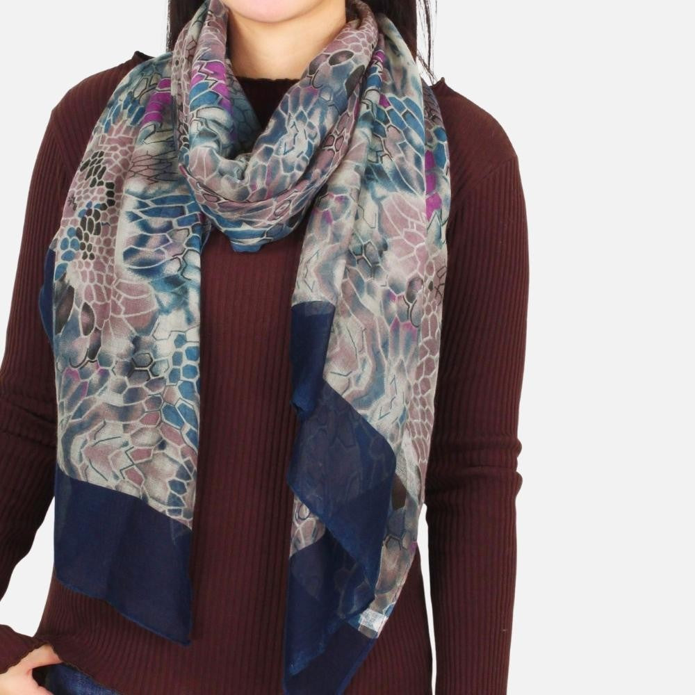 Lightweight floral printed scarf