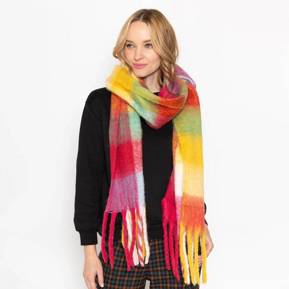 Fuscia Plaid Scarf