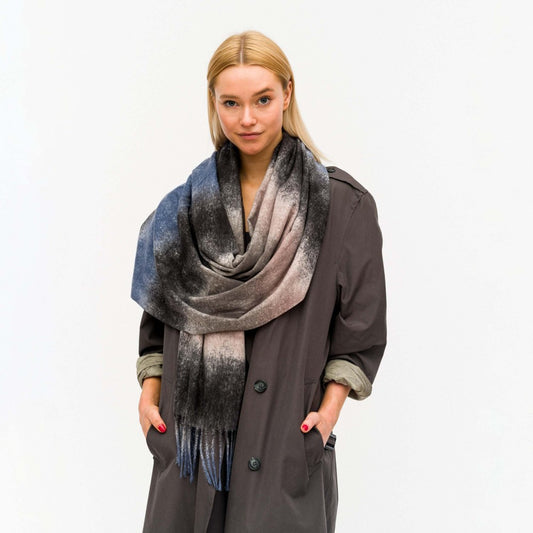 Ombre Striped Knit Scarf