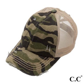 Camo High Ponytail Hat